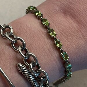 Peridot and Sterling Silver tennis bracelet